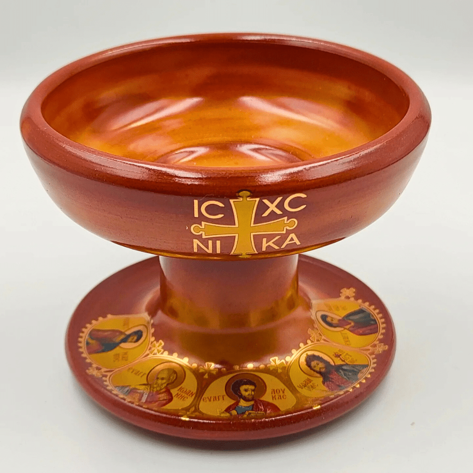 Rökelsekar för hemmet keramik Brun med guldtryck