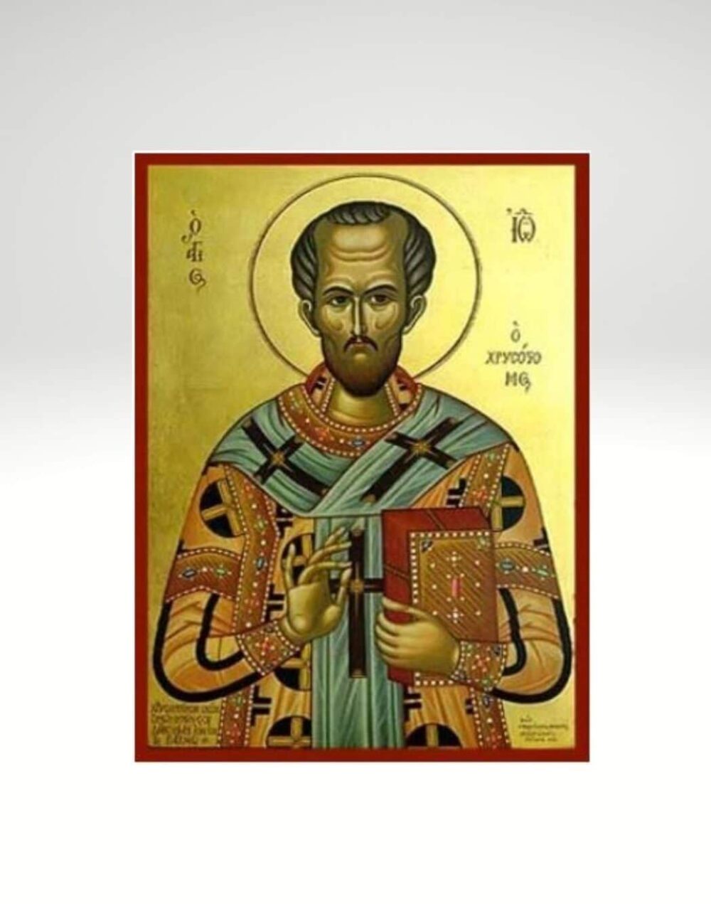 Saint John the Chrysostomus Vergulde Ikon 20X14cm