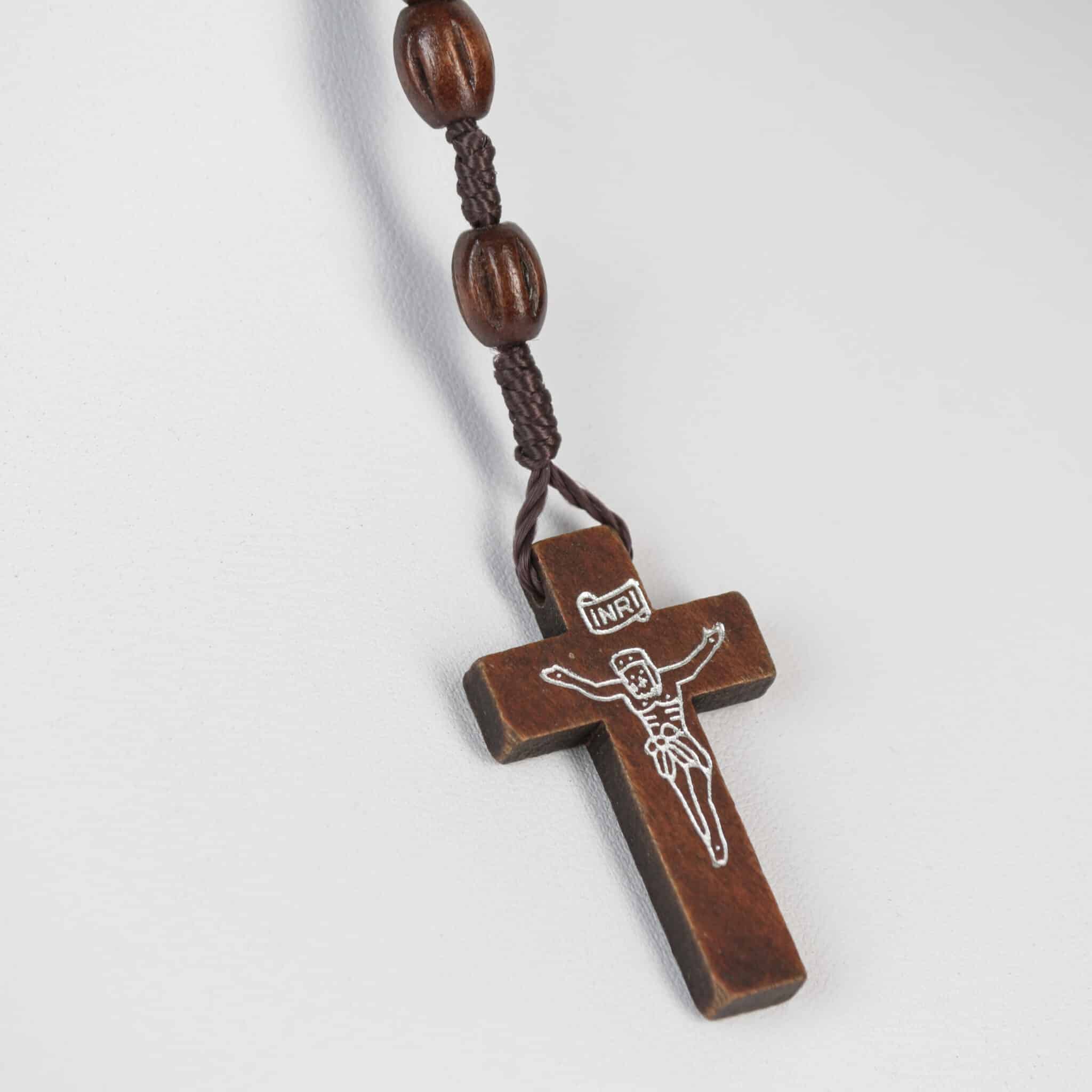 Ξύλινο κομποσκοίνι λαιμού καφέ σκούρο Α1