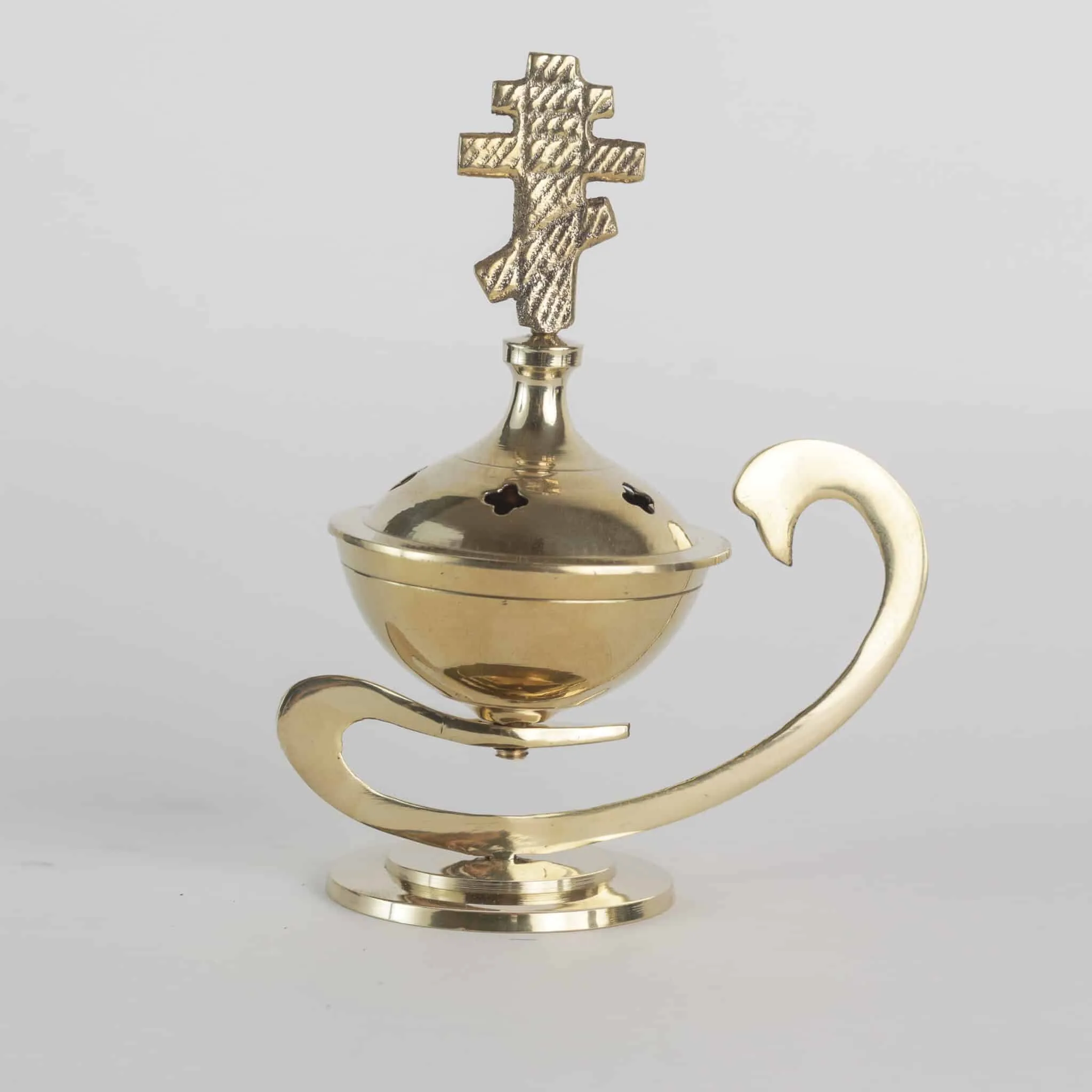 Λείο μπρούτζινο θυμιατό 14εκ 7761B