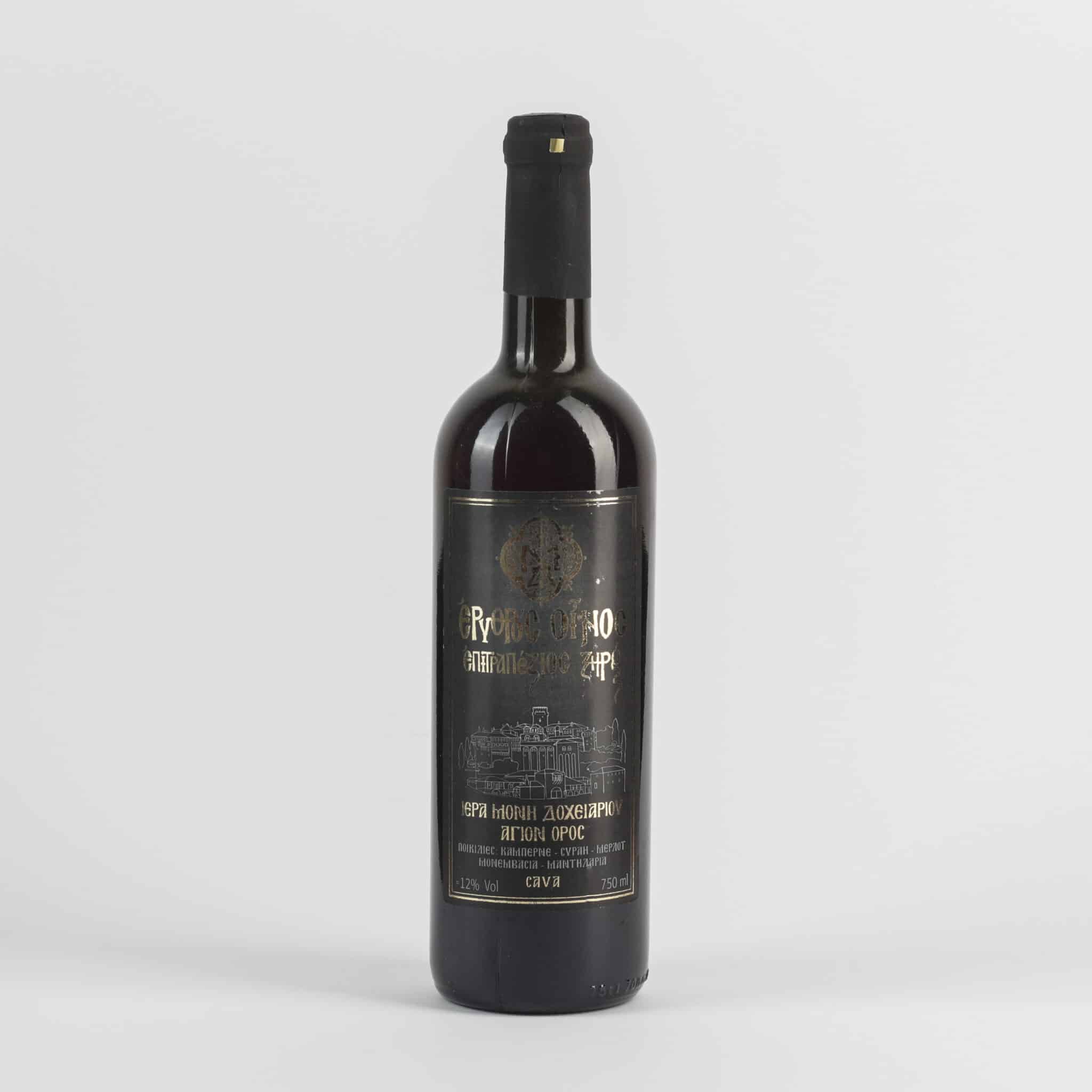 Ερυθρό Αγιορείτικο κρασί 750ml Ιερά Μονή Δοχειαρίου