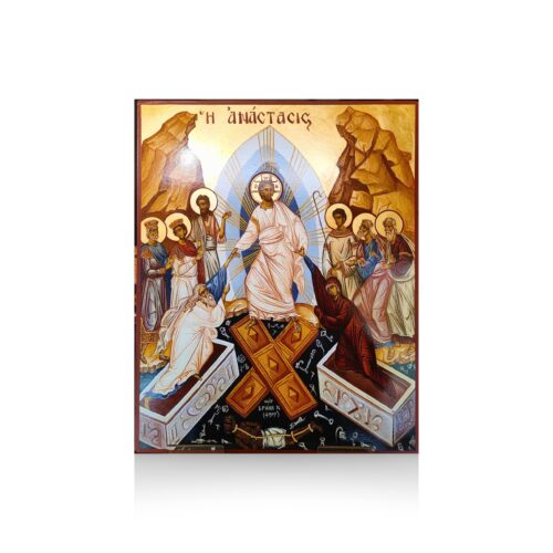 Imagine a Învierii din lemn aurit