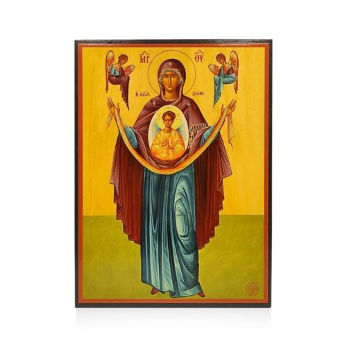 Icona di Agia Zoni in legno 23X17 cm Santo Monastero di Senofonte