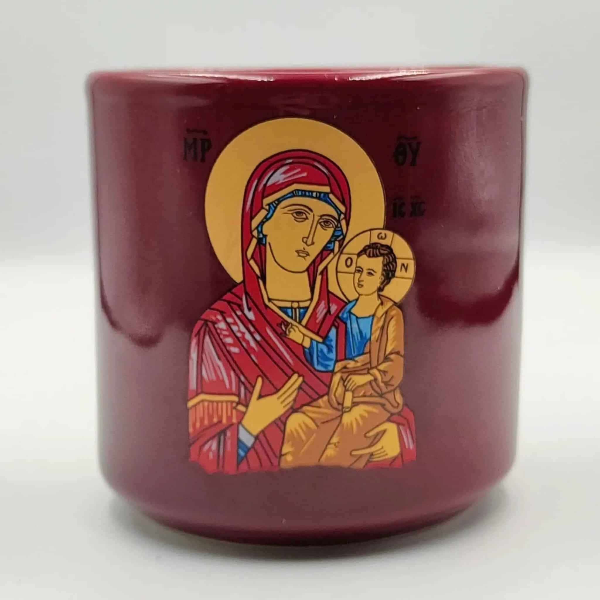 Καντήλι κεραμικό κούπα Θεομήτωρ - Σταυρός μπορτνώ