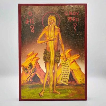 Икона Светог Онофрија 20Кс14 цм дрвена позлаћена