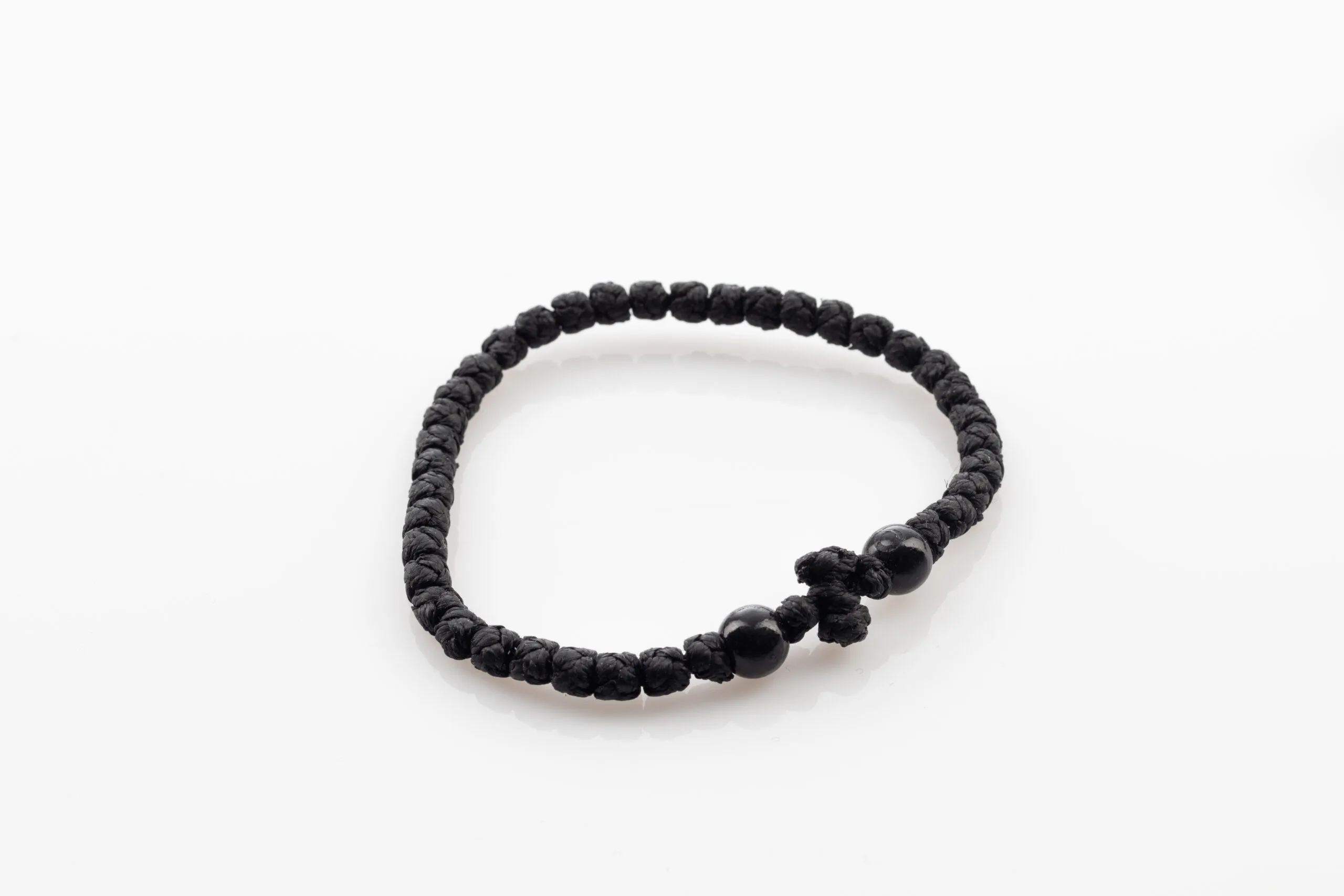 chapelet de prière de poignet à 33 perles noires