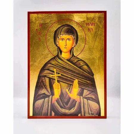 Icon of Saint Marina 20X14cm Gilded Wooden