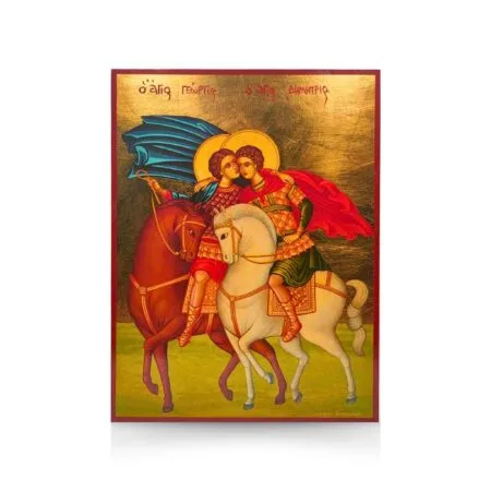 Εικόνα Άγιοι Γεώργιος και Δημήτριος 26Χ20εκ Χρυσωμένη Ξύλινη
