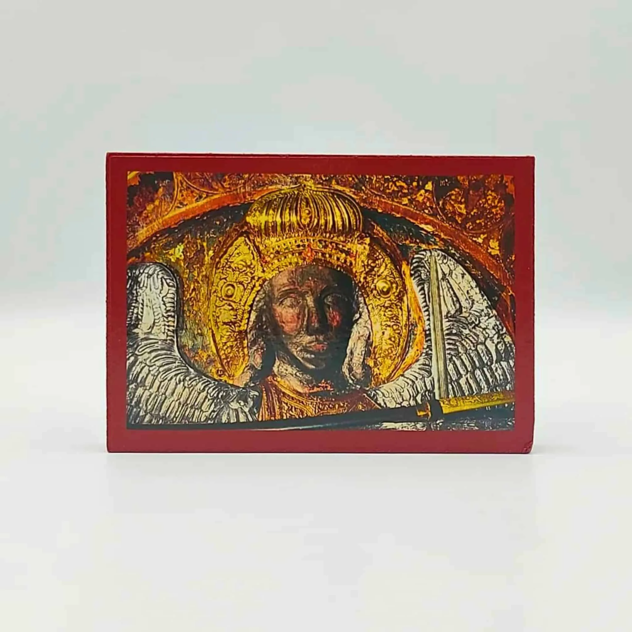 Icono de Arcángel Miguel Taxiarchis Mandamados 9X7cm Madera