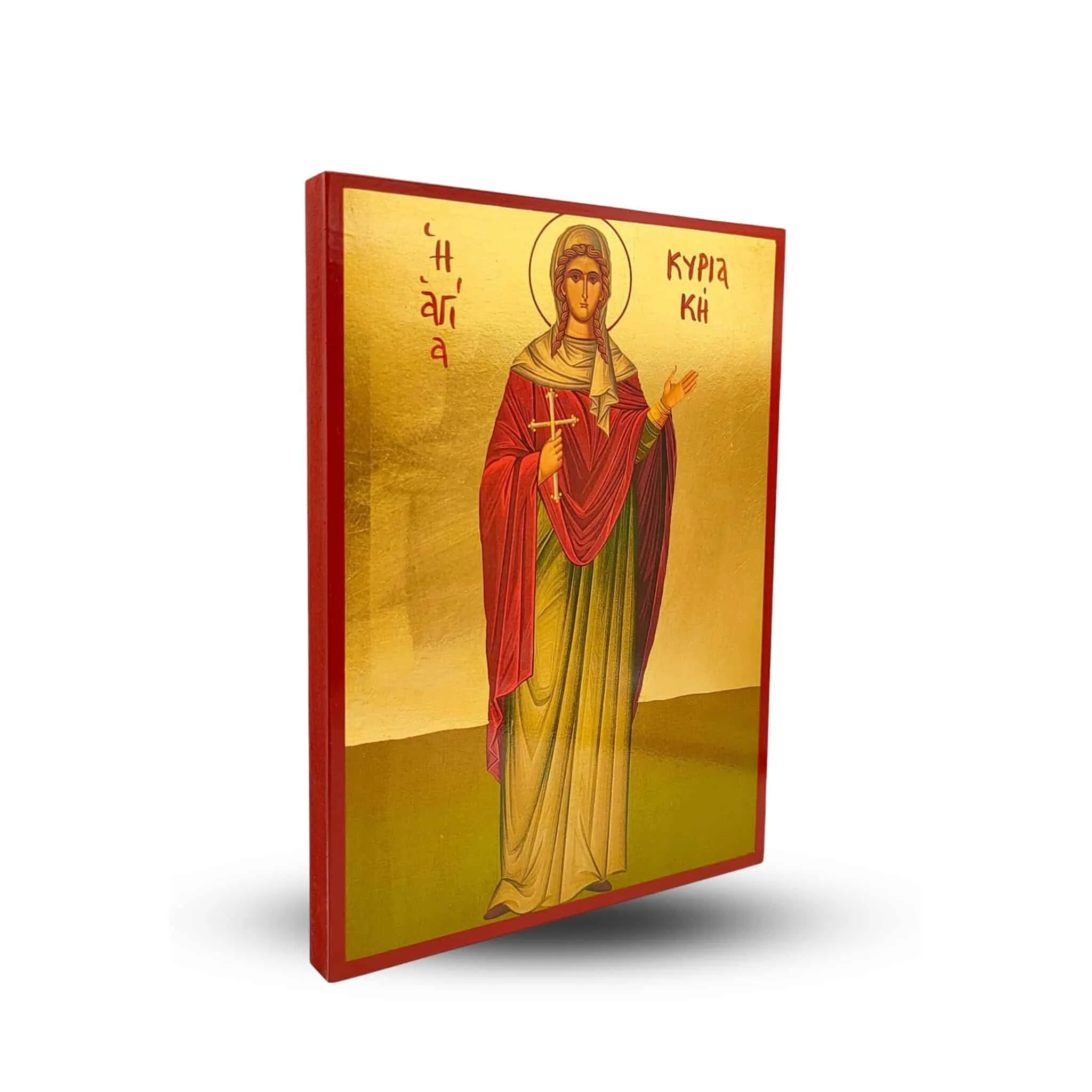 Icono de San Kyriaki 20X26 Madera Dorada - Imagen 2