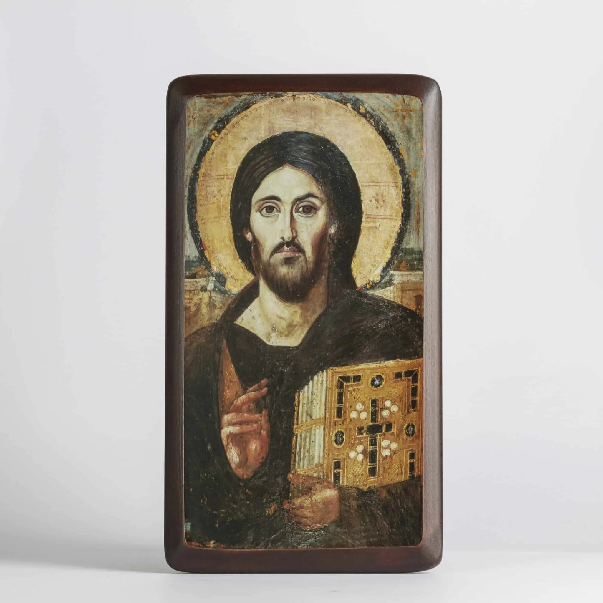 Icône du Christ Bienheureux Pantocrator du Sinaï 32X17cm en bois