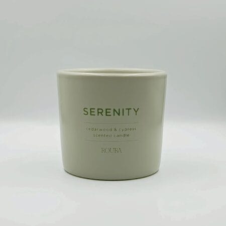 Αρωματικό κερί Serenity Cedarwood & Cypress σε κεραμικό σκεύος