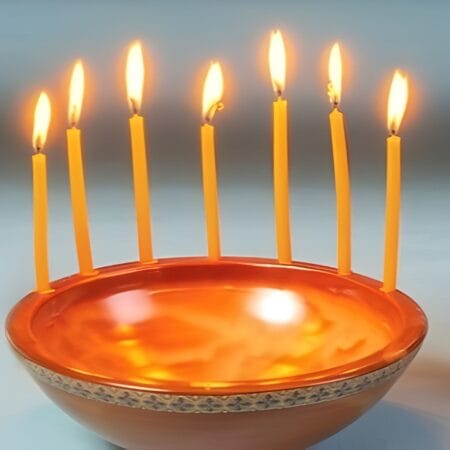 Κεραμικό Μπολ Ευχελαίου με 7 Θέσεις για Κεριά