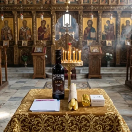 Ολοκληρωμένο πακέτο μνημοσύνου με νάμα, λιβάνι, καρβουνάκια και κεριά για μνημόνευση ονομάτων στην εκκλησία